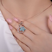 گردنبند زنانه viennois طرح گل کد 1030
