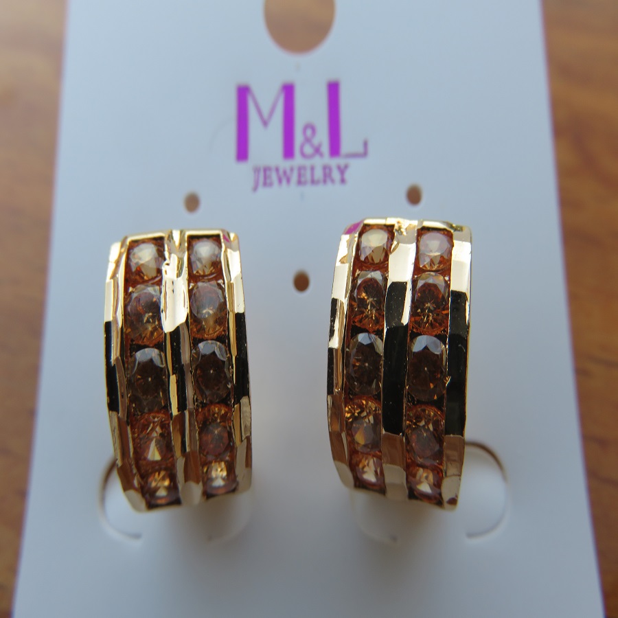 گوشواره حلقه ای نگین دار ژوپینگ کد 10157