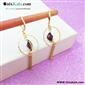 گوشواره آویز حلقه ای نگین دار کد 10073