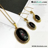 نیم ست استیل نگین دار کد 10093