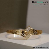 دستبند قفلی ژوپینگ دارای حکاکی و نگین دار کد 10064