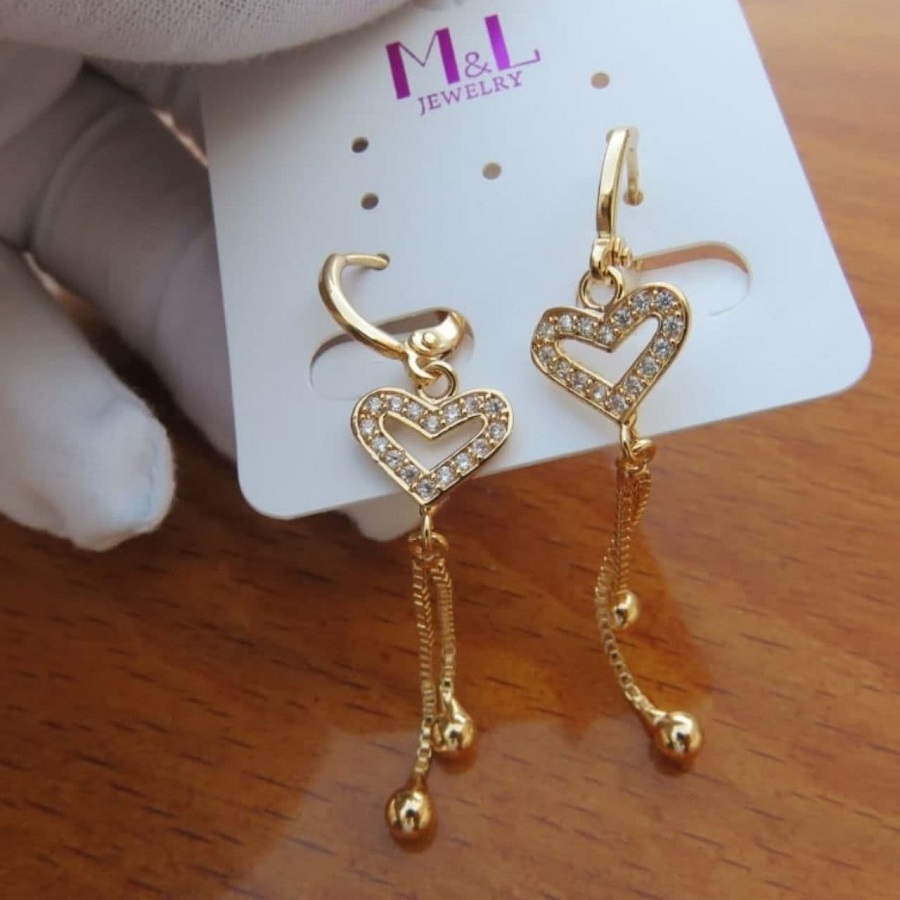 گوشواره آویز قلبی ژوپینگ کد 1035