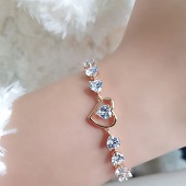 دستبند ژوپینگ طرح قلب نگینی کد 1147