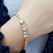 دستبند ژوپینگ طرح سه نگین کد 10145