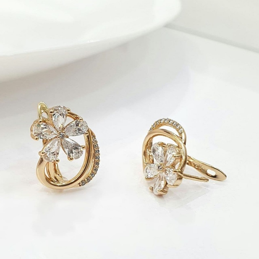 گوشواره ژوپینگ طرح گل کد 10155