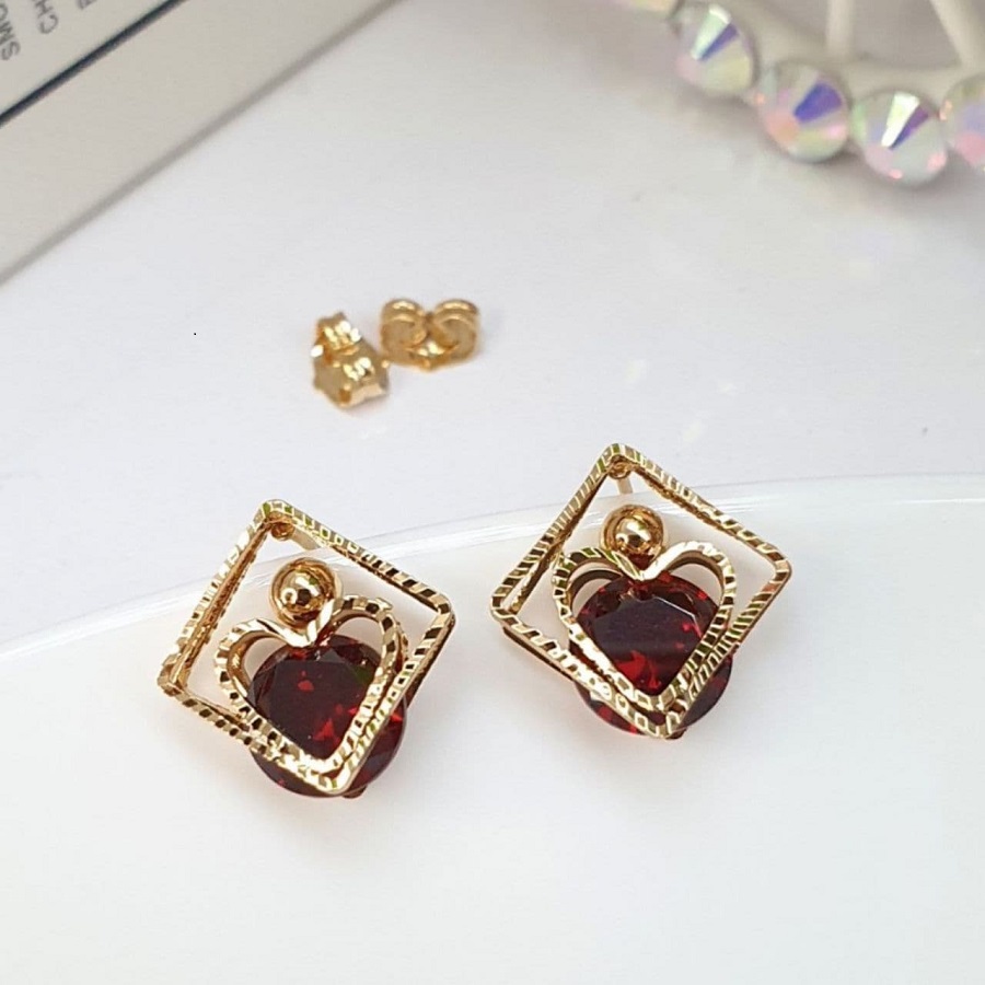 گوشواره ژوپینگ نگین دار کد 10154