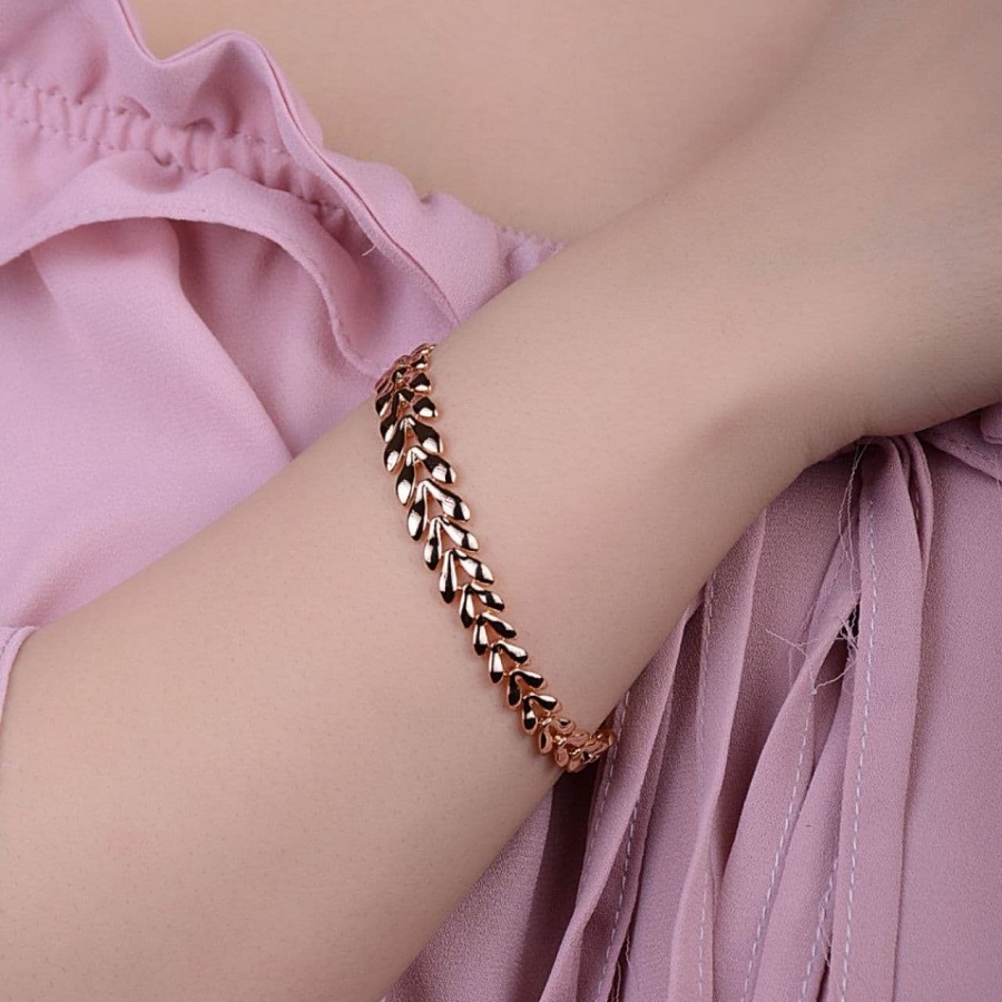 دستبند رنگ ثابت طرح طلا ژوپینگ کد 10194